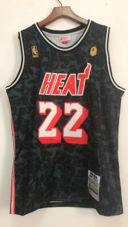 Maillot de Basket #22 Butler Miami Heat Bape Noir Brodé